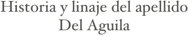 Historia y linaje del apellido
Del Aguila 